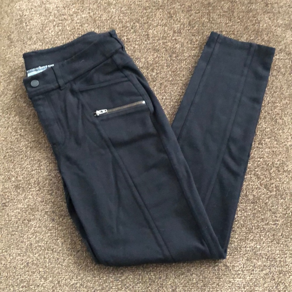 Athleta Black Ponte Moto Pants